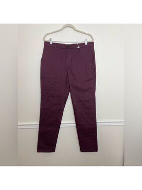 NWT Everlane Athletic Twill Pants in Wine 34x32